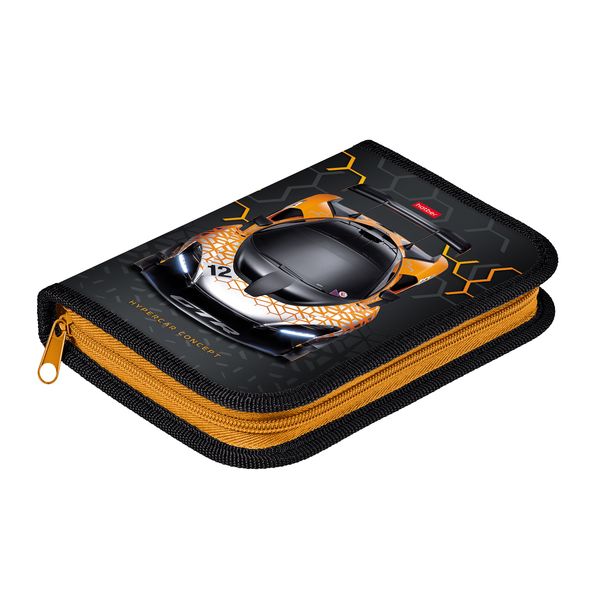 Пенал Hatber 190х130мм 1 отделение на молнии Soft-touch -Hypercar-  в индив.упак. , 